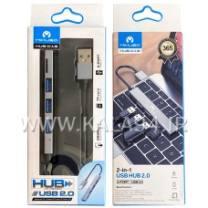 هاب و ریدر MIKUSO HUB-018 / مبدل USB به 3 پورت USB 3.0 و ورودی مموری TF CARD / فلزی / تک پک جعبه ای